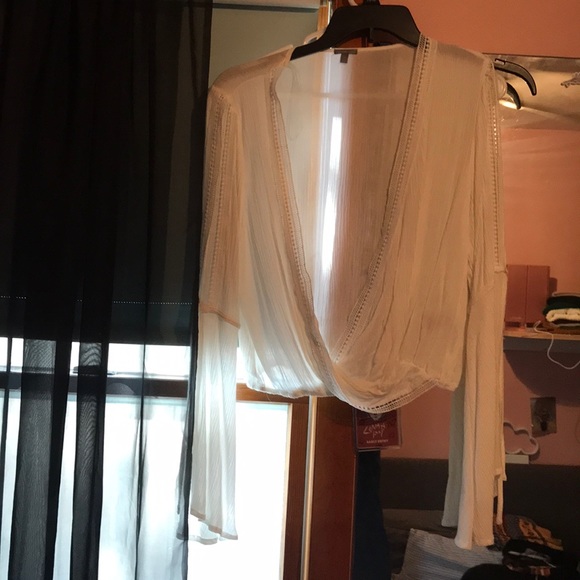 white open front blouse - Picture 1 of 2